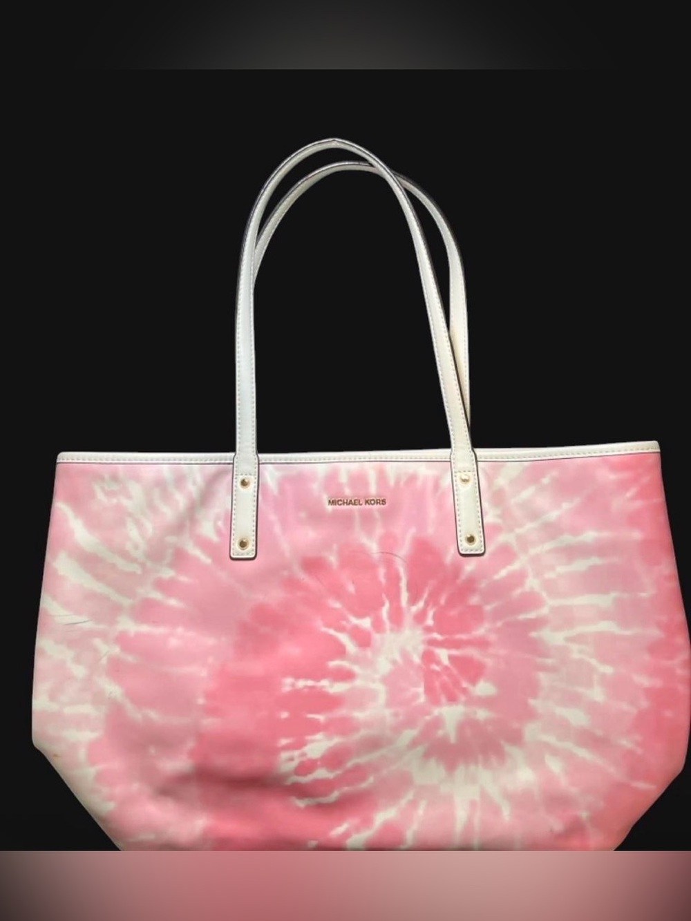 Michael Kors Pink and White Tie-Dye Tote